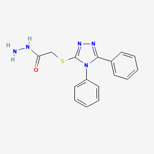 molecular formula C16H15N5OS B1300235 2-[(4,5-diphenyl-4H-1,2,4-triazol-3-yl)sulfanyl]acetohydrazide CAS No. 49656-91-9
