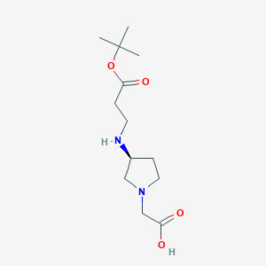 molecular formula C13H24N2O4 B13002393 (S)-2-(3-((3-(tert-Butoxy)-3-oxopropyl)amino)pyrrolidin-1-yl)aceticacid 