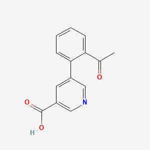 molecular formula C14H11NO3 B13002471 5-(2-Acetylphenyl)nicotinic acid 