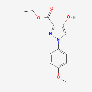 molecular formula C13H14N2O4 B1300249 4-羟基-1-(4-甲氧基苯基)-1H-吡唑-3-羧酸乙酯 CAS No. 39683-26-6