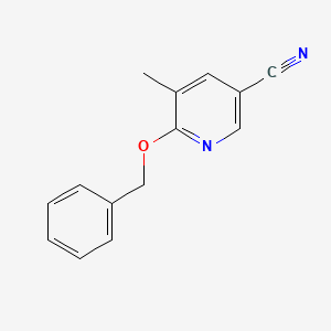 molecular formula C14H12N2O B13002610 6-(Benzyloxy)-5-methylnicotinonitrile 