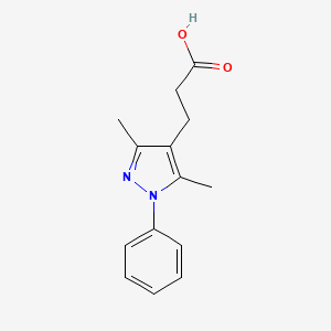 molecular formula C14H16N2O2 B1300266 3-(3,5-dimethyl-1-phenyl-1H-pyrazol-4-yl)propanoic acid CAS No. 381697-36-5