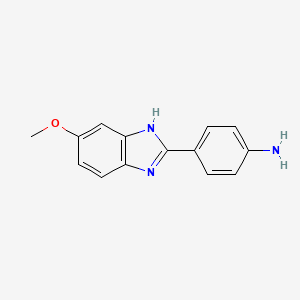molecular formula C14H13N3O B1300273 4-(5-Methoxy-1H-benzoimidazol-2-yl)-phenylamine CAS No. 366012-74-0