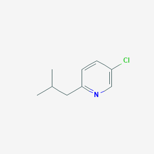 molecular formula C9H12ClN B13002754 5-Chloro-2-isobutylpyridine 