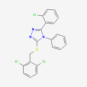 molecular formula C21H14Cl3N3S B13002761 3-(2-Chloro-phenyl)-5-(2,6-dichloro-benzylsulfanyl)-4-phenyl-4H-[1,2,4]triazole 