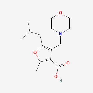 molecular formula C15H23NO4 B1300277 5-Isobutyl-2-methyl-4-morpholin-4-ylmethyl-furan-3-carboxylic acid CAS No. 435341-87-0
