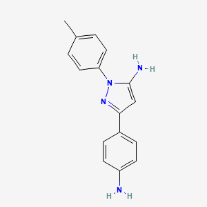 molecular formula C16H16N4 B1300287 5-(4-Amino-phenyl)-2-p-tolyl-2H-pyrazol-3-ylamine CAS No. 223518-72-7