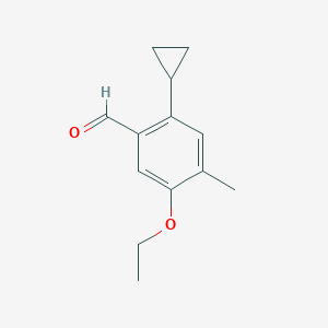 molecular formula C13H16O2 B13002940 2-Cyclopropyl-5-ethoxy-4-methylbenzaldehyde 