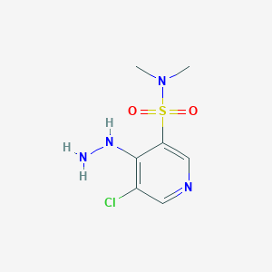 molecular formula C7H11ClN4O2S B13003008 5-Chloro-4-hydrazinyl-N,N-dimethylpyridine-3-sulfonamide 