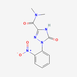 molecular formula C11H11N5O4 B13003113 N,N-Dimethyl-1-(2-nitrophenyl)-5-oxo-2,5-dihydro-1H-1,2,4-triazole-3-carboxamide 