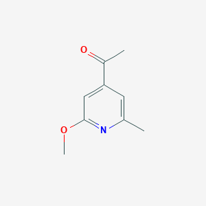 molecular formula C9H11NO2 B13003528 1-(2-Methoxy-6-methylpyridin-4-YL)ethanone 
