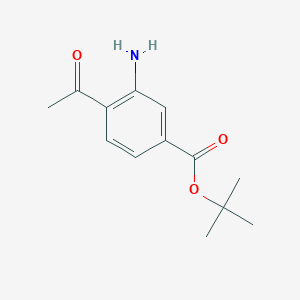 molecular formula C13H17NO3 B13003589 tert-Butyl 4-acetyl-3-aminobenzoate 