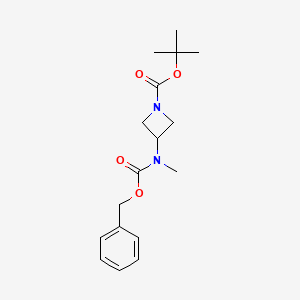 molecular formula C17H24N2O4 B13003850 Tert-butyl3-{[(benzyloxy)carbonyl](methyl)amino}azetidine-1-carboxylate CAS No. 1638767-12-0