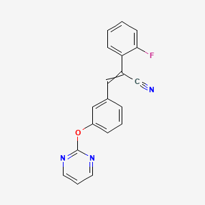 molecular formula C19H12FN3O B1300403 (E)-2-(2-fluorophenyl)-3-[3-(2-pyrimidinyloxy)phenyl]-2-propenenitrile 