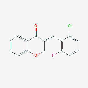 molecular formula C16H10ClFO2 B1300406 3-[(E)-(2-chloro-6-fluorophenyl)methylidene]-2,3-dihydro-4H-chromen-4-one 