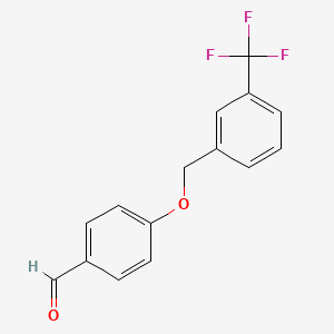 molecular formula C15H11F3O2 B1300410 4-{[3-(Trifluoromethyl)benzyl]oxy}benzaldehyde CAS No. 70627-18-8
