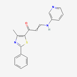 molecular formula C18H15N3OS B1300466 (E)-1-(4-methyl-2-phenyl-1,3-thiazol-5-yl)-3-(3-pyridinylamino)-2-propen-1-one 