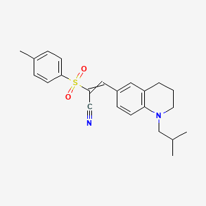 (E)-3-(1-isobutyl-1,2,3,4-tetrahydro-6-quinolinyl)-2-[(4-methylphenyl)sulfonyl]-2-propenenitrile