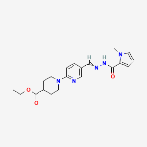 molecular formula C20H25N5O3 B1300486 Ethyl 1-[5-[[(1-methylpyrrole-2-carbonyl)hydrazinylidene]methyl]pyridin-2-yl]piperidine-4-carboxylate 