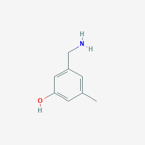 molecular formula C8H11NO B13004892 3-(Aminomethyl)-5-methylphenol 