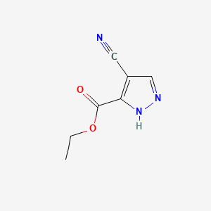 molecular formula C7H7N3O2 B1300510 ethyl 4-cyano-1H-pyrazole-5-carboxylate CAS No. 318497-88-0