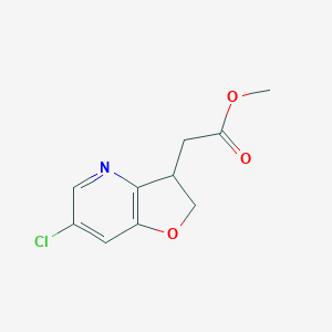 molecular formula C10H10ClNO3 B13005679 Methyl 2-(6-chloro-2,3-dihydrofuro[3,2-b]pyridin-3-yl)acetate 
