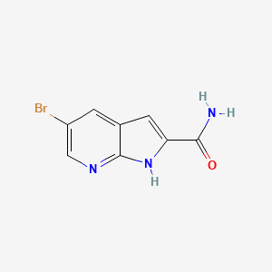 molecular formula C8H6BrN3O B13006080 5-Bromo-1H-pyrrolo[2,3-b]pyridine-2-carboxamide 