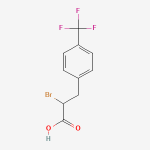 molecular formula C10H8BrF3O2 B13006094 2-Bromo-3-(4-(trifluoromethyl)phenyl)propanoic acid 