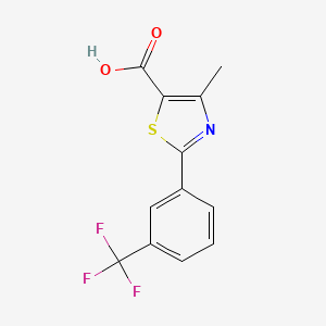 molecular formula C12H8F3NO2S B1300634 4-Methyl-2-[3-(trifluoromethyl)phenyl]-1,3-thiazole-5-carboxylic acid CAS No. 144059-85-8
