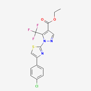 Ethyl 1-[4-(4-chlorophenyl)-1,3-thiazol-2-yl]-5-(trifluoromethyl)-1H-pyrazole-4-carboxylate
