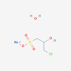 molecular formula C3H8ClNaO5S B130067 3-Chloro-2-hydroxy-1-propanesulfonic acid sodium salt hydrate CAS No. 143218-48-8