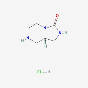 molecular formula C6H12ClN3O B13006894 (S)-Hexahydroimidazo[1,5-a]pyrazin-3(2H)-one hydrochloride 