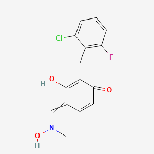 molecular formula C15H13ClFNO3 B1300697 (Z)-({3-[(2-chloro-6-fluorophenyl)methyl]-2,4-dihydroxyphenyl}methylidene)(methyl)oxidoazanium 
