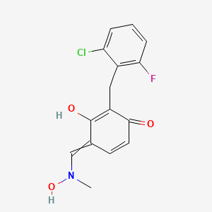 {(Z)-[3-(2-chloro-6-fluorobenzyl)-2,4-dihydroxyphenyl]methylidene}(methyl)ammoniumolate
