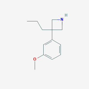molecular formula C13H19NO B013007 AZETIDINE, 3-(m-METHOXYPHENYL)-3-PROPYL- CAS No. 19832-32-7