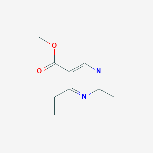 molecular formula C9H12N2O2 B13007013 Methyl 4-ethyl-2-methylpyrimidine-5-carboxylate 