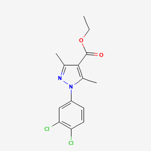 molecular formula C14H14Cl2N2O2 B1300725 ethyl 1-(3,4-dichlorophenyl)-3,5-dimethyl-1H-pyrazole-4-carboxylate CAS No. 477710-51-3