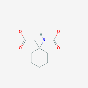 molecular formula C14H25NO4 B13007403 Methyl 2-(1-((tert-butoxycarbonyl)amino)cyclohexyl)acetate CAS No. 187610-61-3