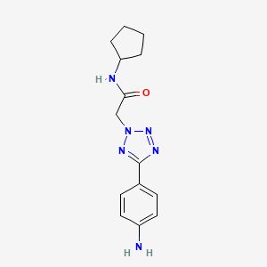 molecular formula C14H18N6O B1300751 2-[5-(4-Amino-phenyl)-tetrazol-2-yl]-N-cyclopentyl-acetamide CAS No. 436092-98-7
