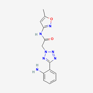 molecular formula C13H13N7O2 B1300755 2-[5-(2-Amino-phenyl)-tetrazol-2-yl]-N-(5-methyl-isoxazol-3-yl)-acetamide CAS No. 436093-06-0