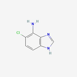 molecular formula C7H6ClN3 B13007559 6-Chloro-1H-benzo[d]imidazol-7-amine 