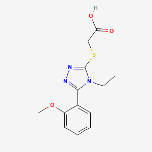 molecular formula C13H15N3O3S B1300762 [4-乙基-5-(2-甲氧基-苯基)-4H-[1,2,4]三唑-3-基硫烷基]-乙酸 CAS No. 333313-05-6