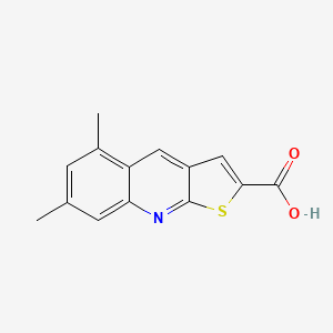 molecular formula C14H11NO2S B1300764 5,7-二甲基-噻吩并[2,3-b]喹啉-2-羧酸 CAS No. 333312-10-0