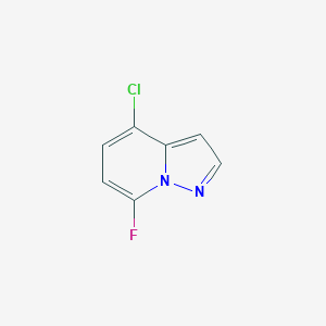 molecular formula C7H4ClFN2 B13007686 4-Chloro-7-fluoropyrazolo[1,5-a]pyridine 