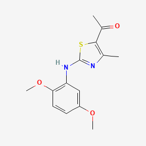 molecular formula C14H16N2O3S B1300786 1-[2-(2,5-Dimethoxyanilino)-4-methyl-1,3-thiazol-5-yl]-1-ethanone CAS No. 398472-44-1