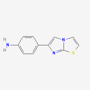 molecular formula C11H9N3S B1300793 4-Imidazo[2,1-b]thiazol-6-yl-phenylamine CAS No. 183668-02-2