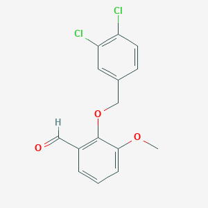 molecular formula C15H12Cl2O3 B1300800 2-[(3,4-Dichlorobenzyl)oxy]-3-methoxybenzaldehyde CAS No. 588714-48-1