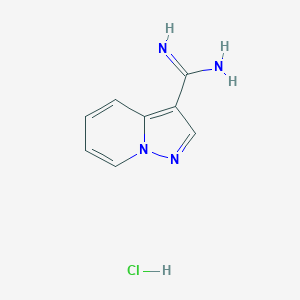 molecular formula C8H9ClN4 B13008204 Pyrazolo[1,5-a]pyridine-3-carboximidamide hydrochloride 