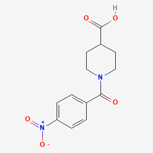 molecular formula C13H14N2O5 B1300836 1-(4-Nitrobenzoyl)-4-piperidinecarboxylic acid CAS No. 303994-58-3