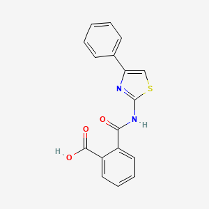 molecular formula C17H12N2O3S B1300840 2-[(4-Phenyl-1,3-thiazol-2-yl)carbamoyl]benzoic acid CAS No. 71591-64-5